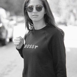 N9NE ATHLETICS BOSS NOT BOSSY STATEMENT SWEATSHIRT - M, L